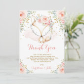 ウッドランドキツネ赤面金ゴールドフローラガールベビーシャワー サンキューカード (スタンド正面)