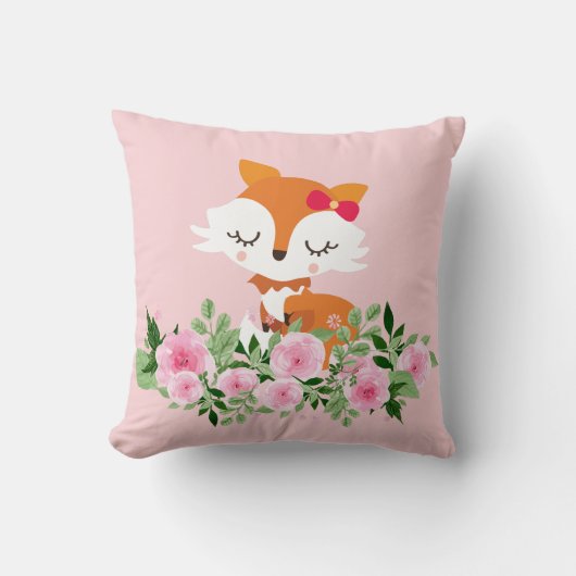 ウッドランドキツネ、かわいいキツネ。 クッション (正面)