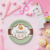 ウッドランドキツネ;オレンジ、セージ、茶色の赤ちゃんシャワー ペーパープレート (パーティー)