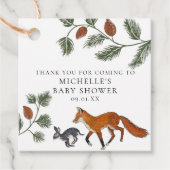 ウッドランドキツネ&ハレベビーシャワー誕生日 フェイバータグ (正面)