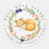 ウッドランドキツネ |フォレストベビー差出人住所 ラウンドシール (正面)