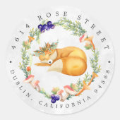 ウッドランドキツネ |フォレストベビー差出人住所 ラウンドシール (正面)