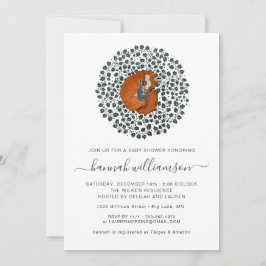 ウッドランドキツネ&ヘア |森の赤ちゃんシャワー 招待状