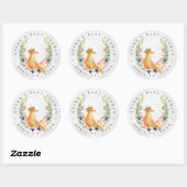 ウッドランドキツネ |森の赤ちゃんシャワーのお気に入り ラウンドシール (シート)