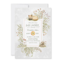 ウッドランドキツネ |森の赤ちゃんシャワー招待状