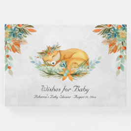 ウッドランドキツネ |森林動物の赤ちゃんシャワー ゲストブック