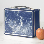 ウッドランドキャノピー02 – シアノタイプ効果 メタルランチボックス (インサイチュ)