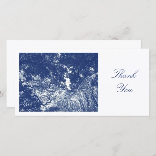 ウッドランドキャノピー02 - Cyanotype効果 – ありがとうございます サンキューカード (正面/裏面)