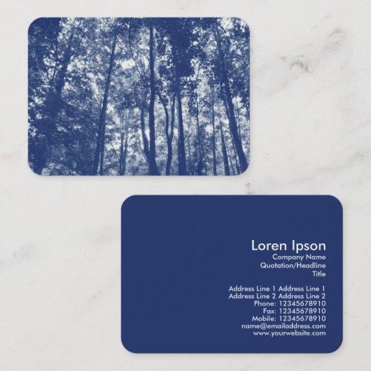 ウッドランドキャノピー – シアノタイプエフェクト 名刺 (正面/裏面)
