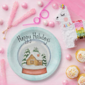 ウッドランドキャビンホリデースノウグローブ ペーパープレート (パーティー)