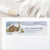 ウッドランドキャビン・イン・ザ・スノーボード |差出人住所 ラベル (インサイチュ)