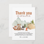 ウッドランドキャンパーズキャンプ誕生日サンキューカード サンキューカード (正面/裏面)