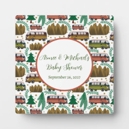 ウッドランドキャンパーニュートラルベビーシャワー フォトプラーク