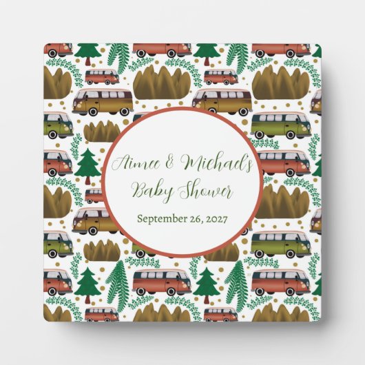 ウッドランドキャンパーニュートラルベビーシャワー フォトプラーク (正面)