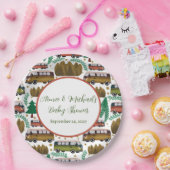 ウッドランドキャンパーニュートラルベビーシャワー ペーパープレート (パーティー)
