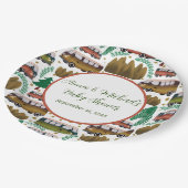 ウッドランドキャンパーニュートラルベビーシャワー ペーパープレート (アングル)