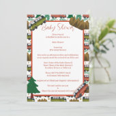 ウッドランドキャンパーニュートラルベビーシャワー 招待状 (スタンド正面)