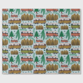 ウッドランドキャンパーブルー ラッピングペーパー (フラット)