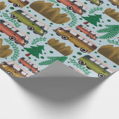 ウッドランドキャンパーブルー ラッピングペーパー (角)