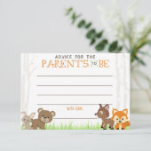 ウッドランドキャンパーベビーシャワーアドバイスカード エンクロージャーカード (スタンド正面)