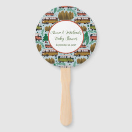 ウッドランドキャンパー男の赤ちゃんシャワー ハンドファン