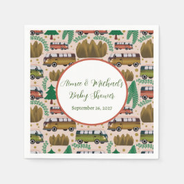 ウッドランドキャンパー赤ちゃんガールシャワー スタンダードカクテルナプキン