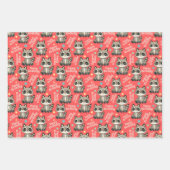 ウッドランドキュートラクーンハッピーバースデー ラッピングペーパーシート (正面)