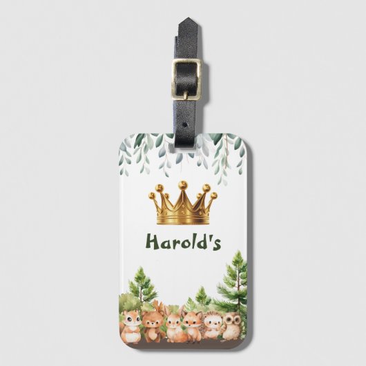 ウッドランドキングダムフォレストアニマルズ男の赤ちゃん ラゲッジタグ (正面縦)