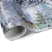 ウッドランドクリスマスとオオカミの包装紙 ラッピングペーパー (ロールコーナー)