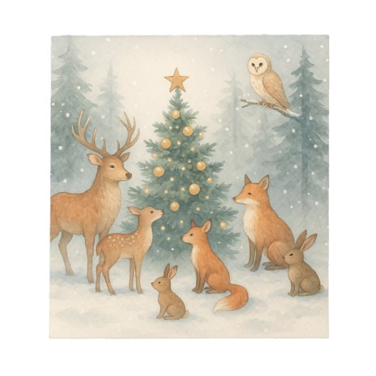 ウッドランドクリスマスカード ノートパッド (正面)