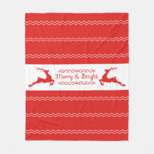 ウッドランドクリスマスフリースブランケット