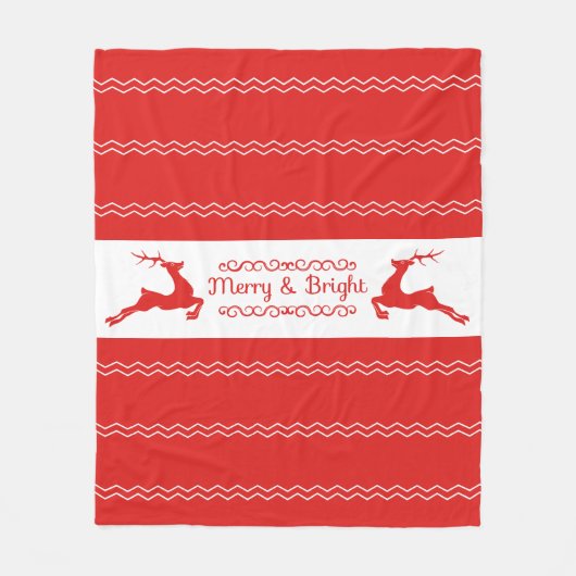 ウッドランドクリスマスフリースブランケット フリースブランケット (正面)