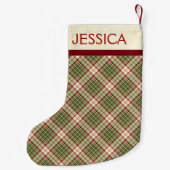 ウッドランドクリスマスプレッドパターンカスタム スモールクリスマスストッキング (裏面)