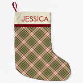 ウッドランドクリスマスプレッドパターンカスタム スモールクリスマスストッキング (正面)