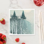 ウッドランドクリスマスホリデー自然。冬林 スタンダードランチョンナプキン (インサイチュ)