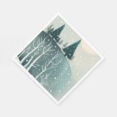 ウッドランドクリスマスホリデー自然。冬林 スタンダードランチョンナプキン (角)