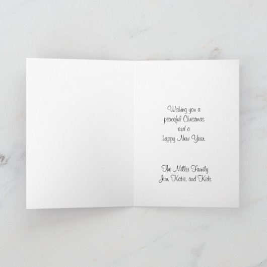 ウッドランドクリスマスホワイトテールディアグリーティングカード シーズンカード (内部)