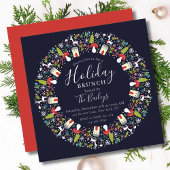 ウッドランドクリスマスリース |クリスマスブランチ 招待状