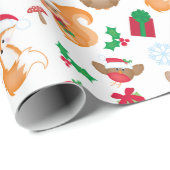 ウッドランドクリスマス動物 ラッピングペーパー (ロールコーナー)