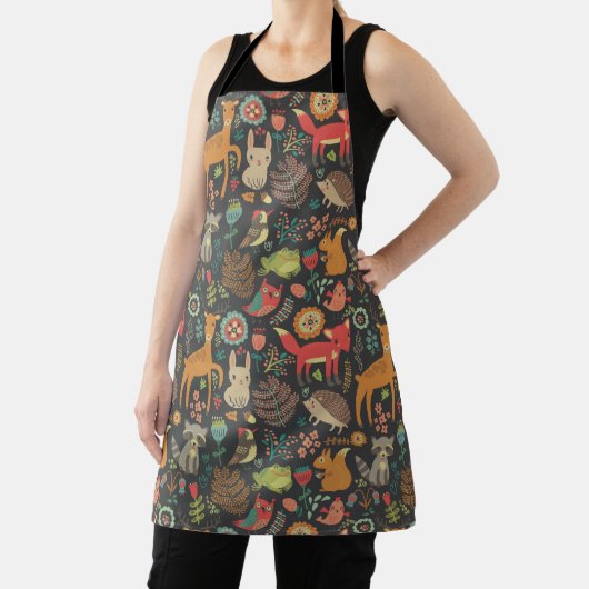 ウッドランドクリッターズコテージコアフォークアート エプロン (インサイチュ)