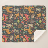 ウッドランドクリッターズコテージコアフォークアート シェルパブランケット (正面(横))