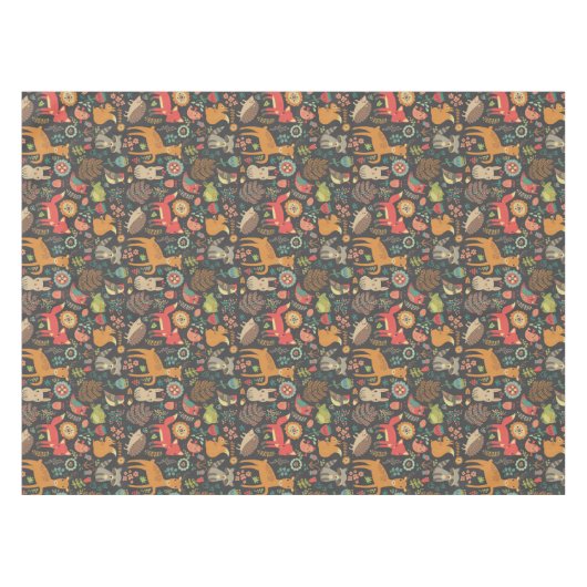 ウッドランドクリッターズコテージコアフォークアート テーブルクロス (正面(横))