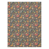 ウッドランドクリッターズコテージコアフォークアート テーブルクロス (正面)