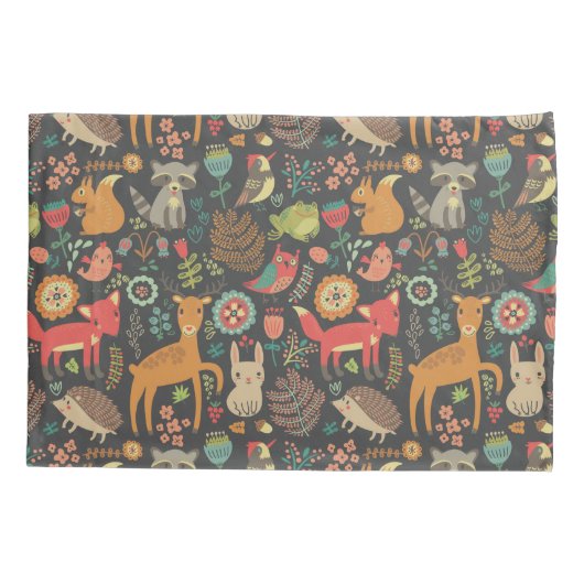 ウッドランドクリッターズコテージコアフォークアート 枕カバー (裏面)