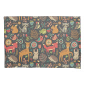 ウッドランドクリッターズコテージコアフォークアート 枕カバー (正面)