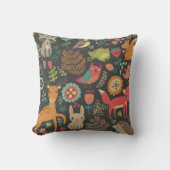 ウッドランドクリッターフォークアート装飾用クッション クッション (正面)