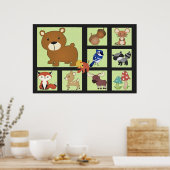ウッドランドクリッタープリント ポスター (キッチン)