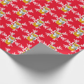 ウッドランドクリーチャーキツネとスノーフレークスクリスマス ラッピングペーパー (角)