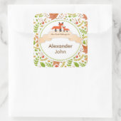 ウッドランドクリーチャーキツネブックプレート/紅葉 スクエアシール (バッグ)