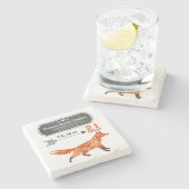 ウッドランドクリーチャーキツネベビー統計 ストーンコースター (横)